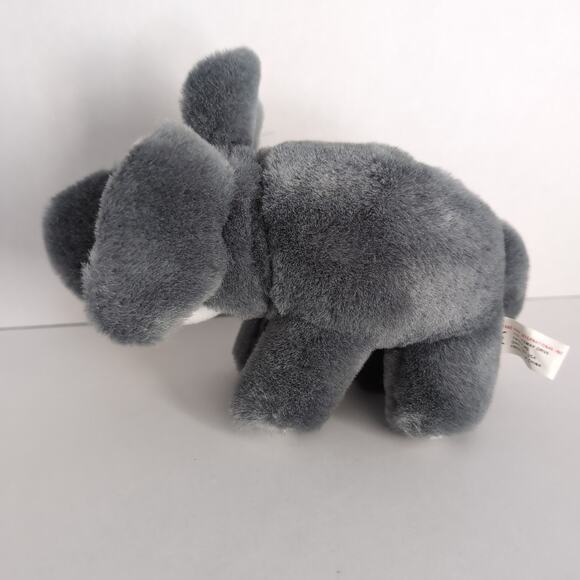 Vintage K&M International Grey Elephant Swivel Head Plush Lucky Trunk Up 1992 - Picture 4 of 11